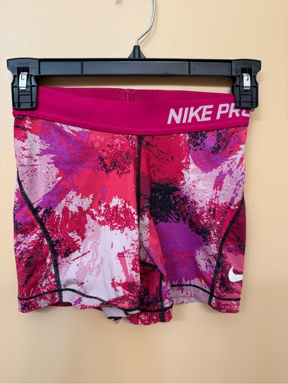 Nike Women's Pink Multi-Print Compression Shorts
